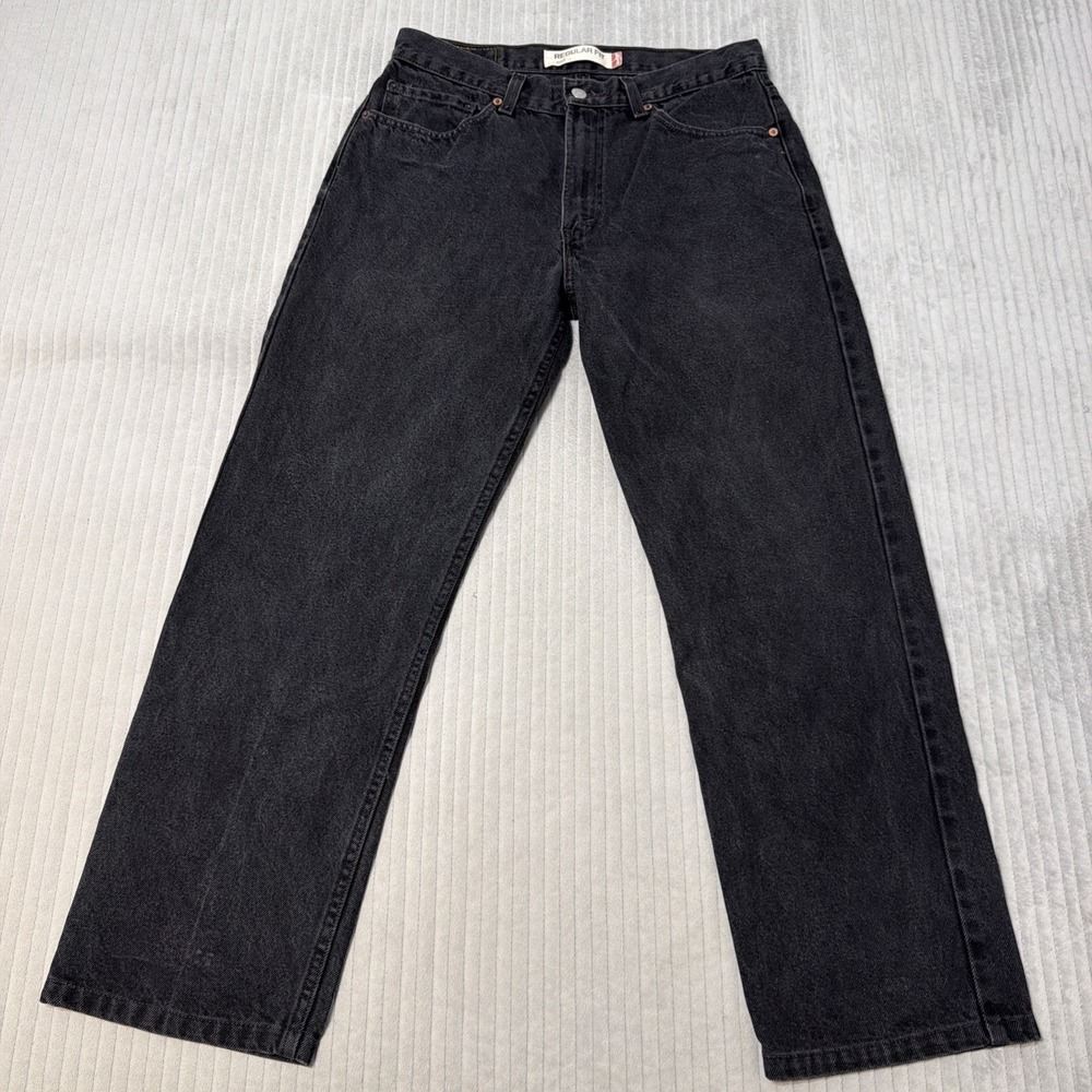 Levi's 505 Jeans Men's 32x29 Black Cotton Denim Regular Straight Fit Y2k Western
